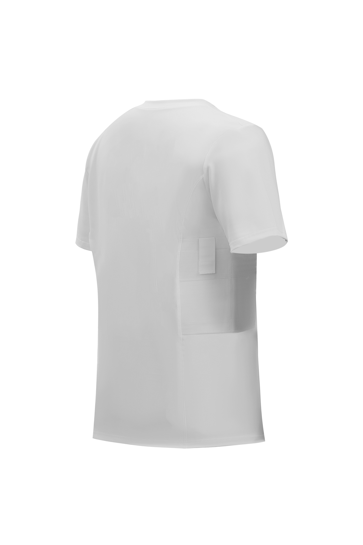White LVAD shirt, back view